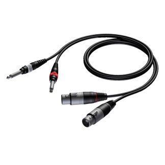 Audio Verloop 2x XLR female naar 2x Jack 6.3